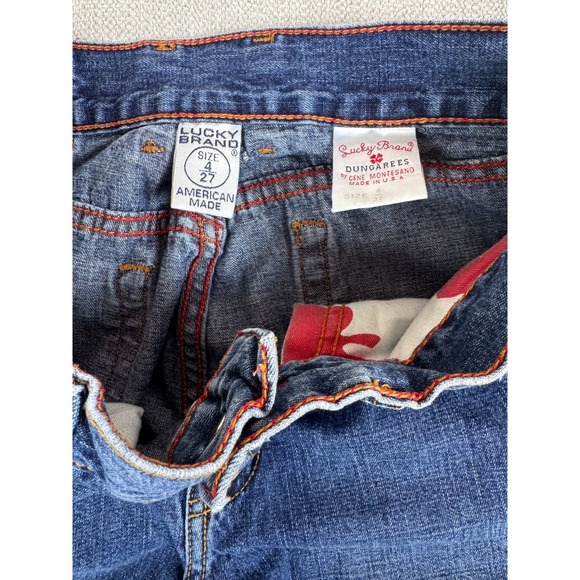 VTG Lucky Brand Peanut Pant 4/27 USA Low Rise Flare 33" Inseam Y2K Tall 90s - Picture 9 of 16